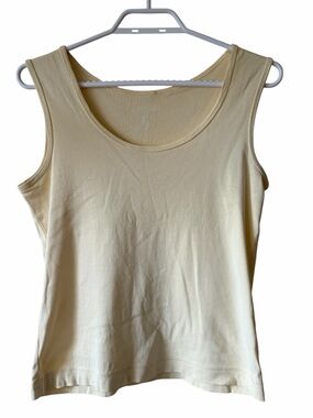 Northern Reflections Yellow Cotton Tank Top Sleeveless Basic Layering Casual